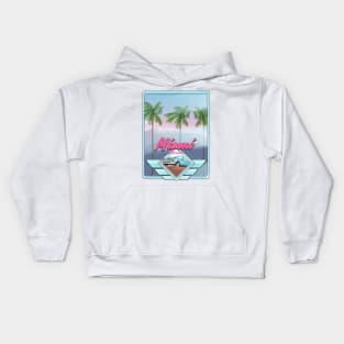 Retro Miami Travel poster Kids Hoodie